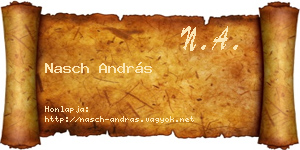 Nasch András névjegykártya
